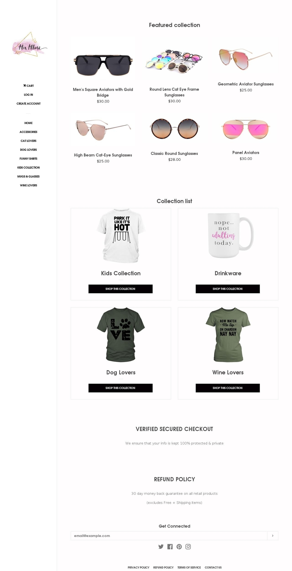 alixallure.com shopify website screenshot