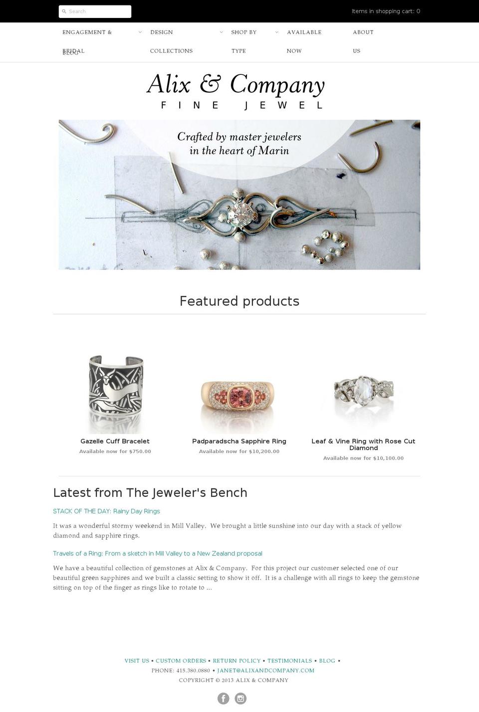 alixandcompanyjewelry.com — Shopify storefront screenshot
