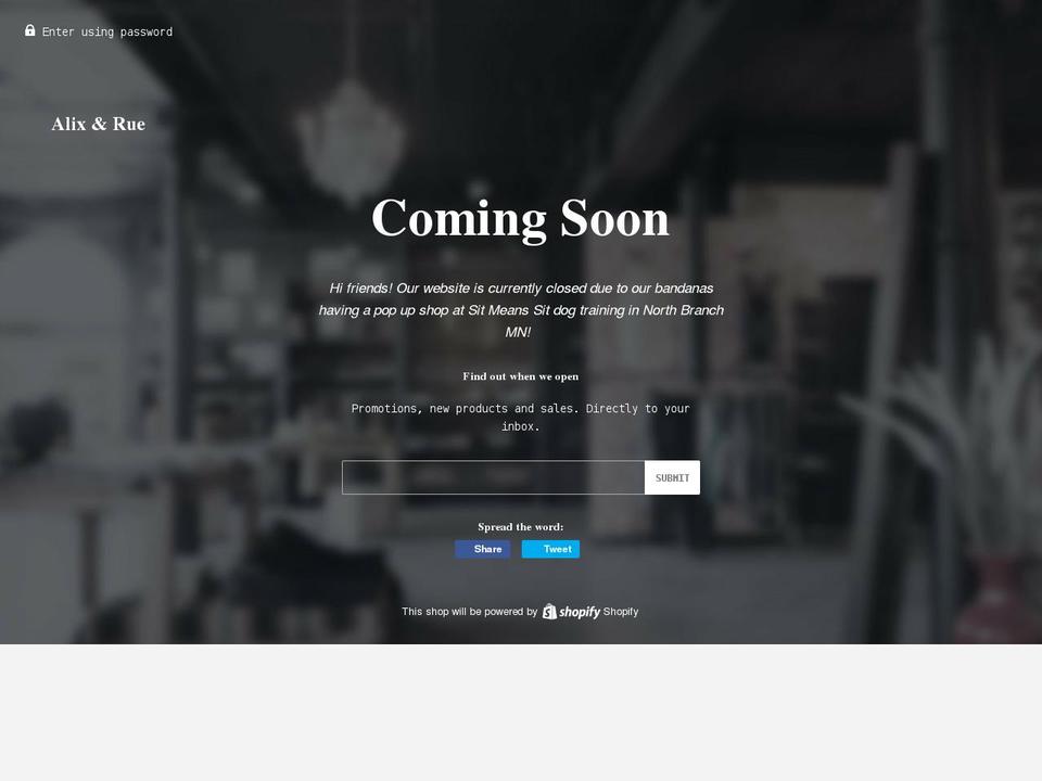 alixandrue.com shopify website screenshot