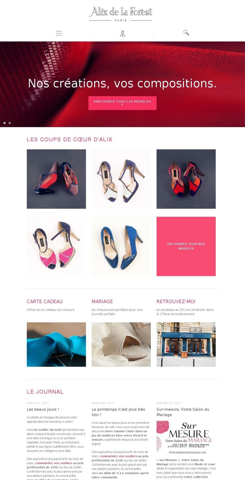 alixdelaforest.com shopify website screenshot