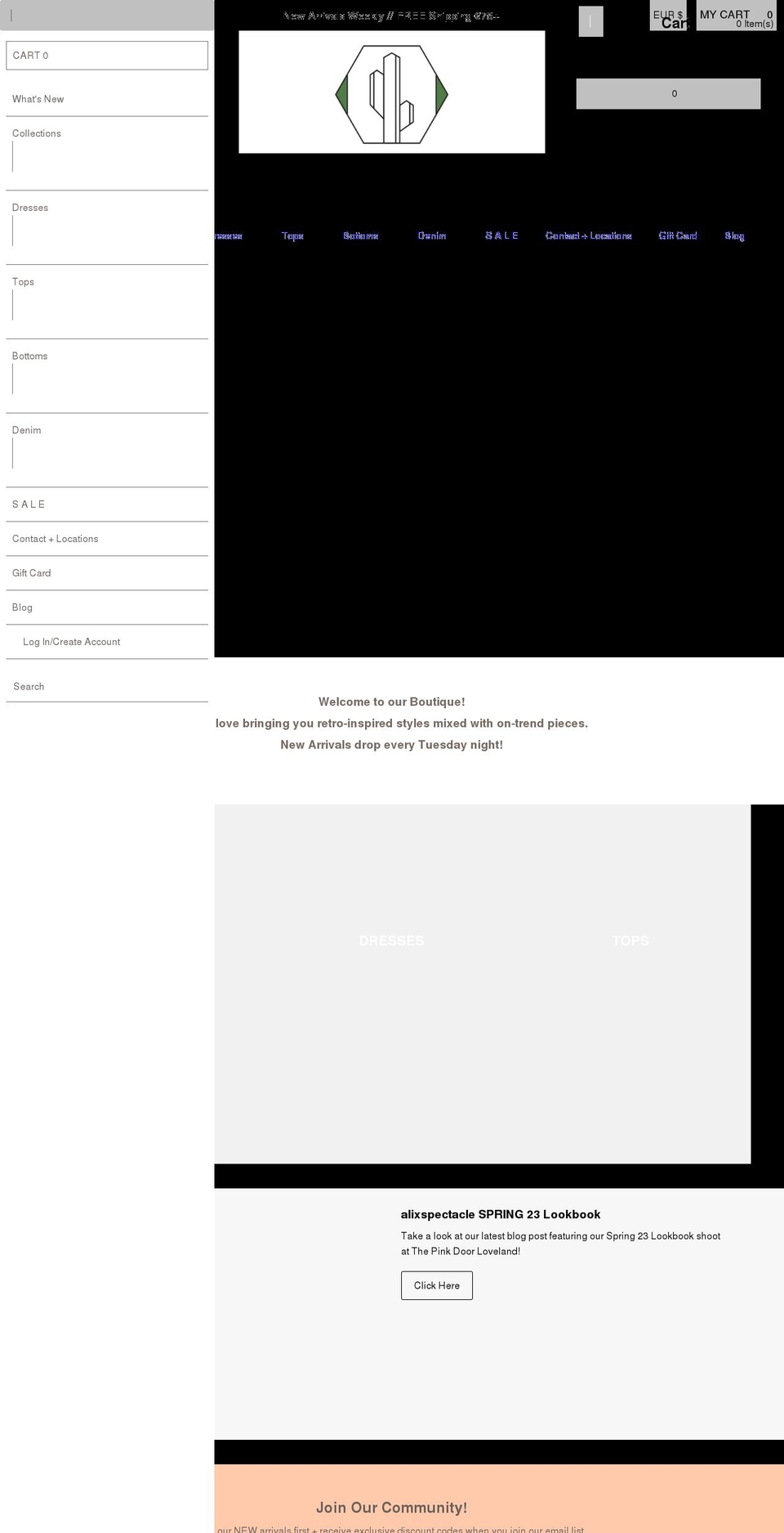 alixspectacle.com shopify website screenshot