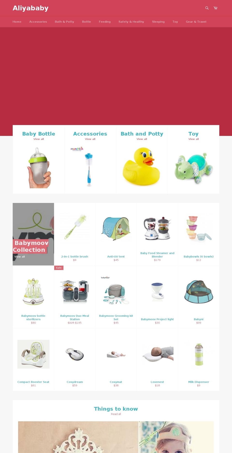 aliyababy.com — Shopify storefront screenshot
