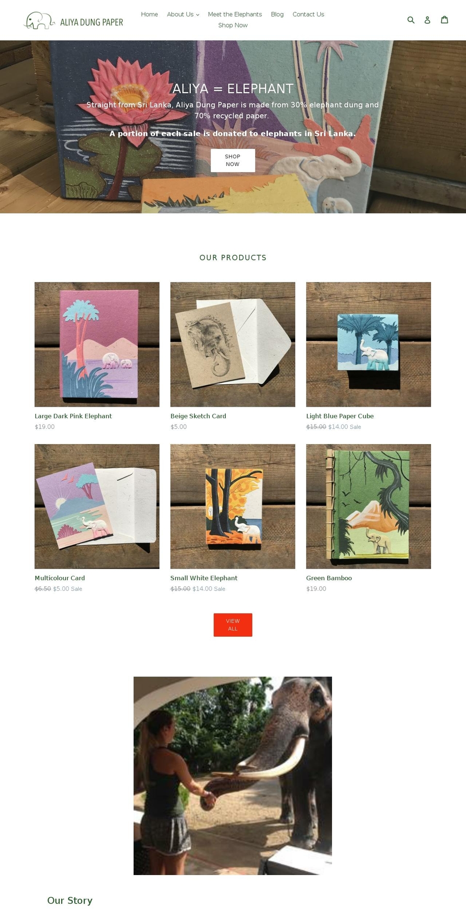 aliyadungpaper.com shopify website screenshot