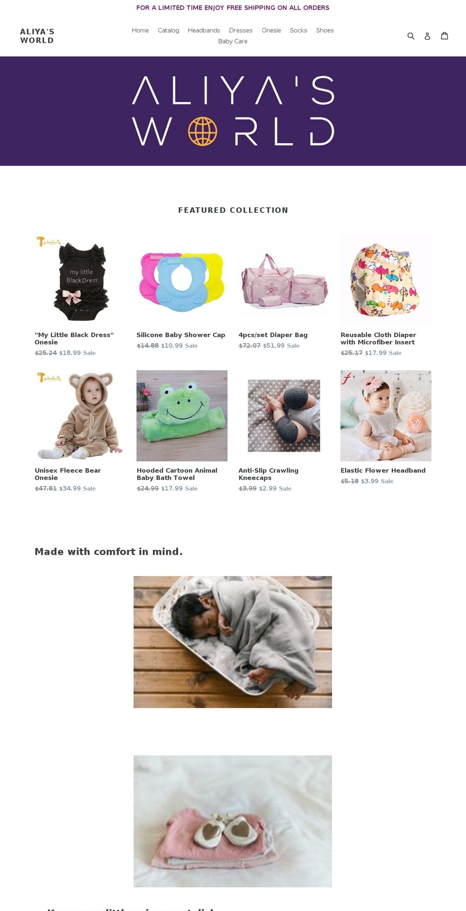 aliyasworld.com — Shopify storefront screenshot