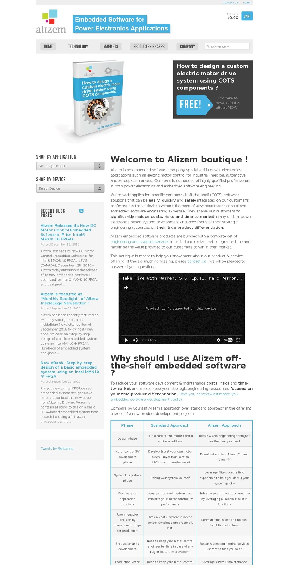 alizem.ca shopify website screenshot