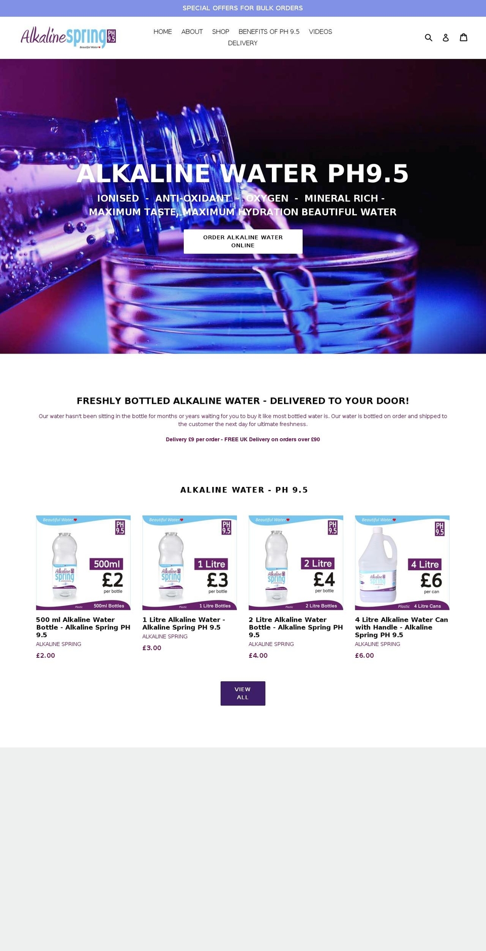 alkalinespring.com — Shopify storefront screenshot