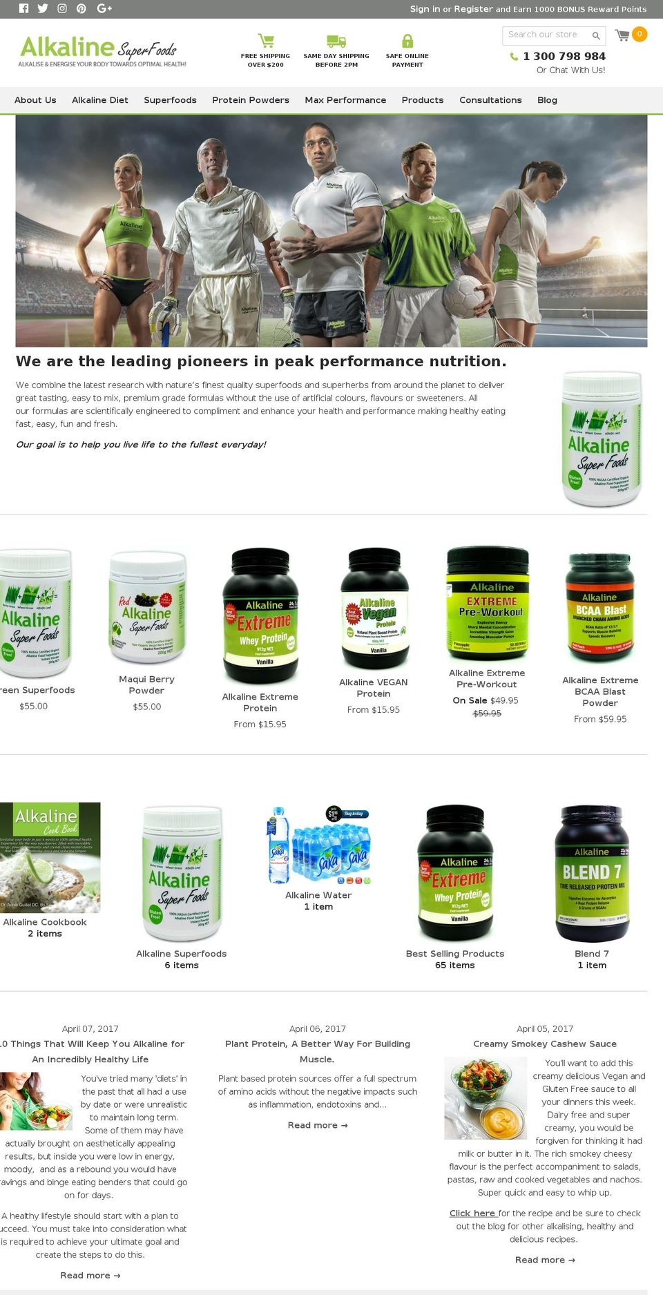 alkalinesuperfoods.com shopify website screenshot