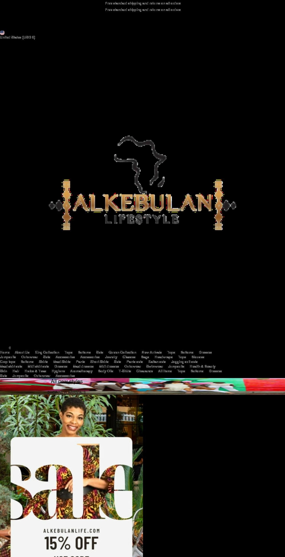 alkebulanlife.com — Shopify storefront screenshot