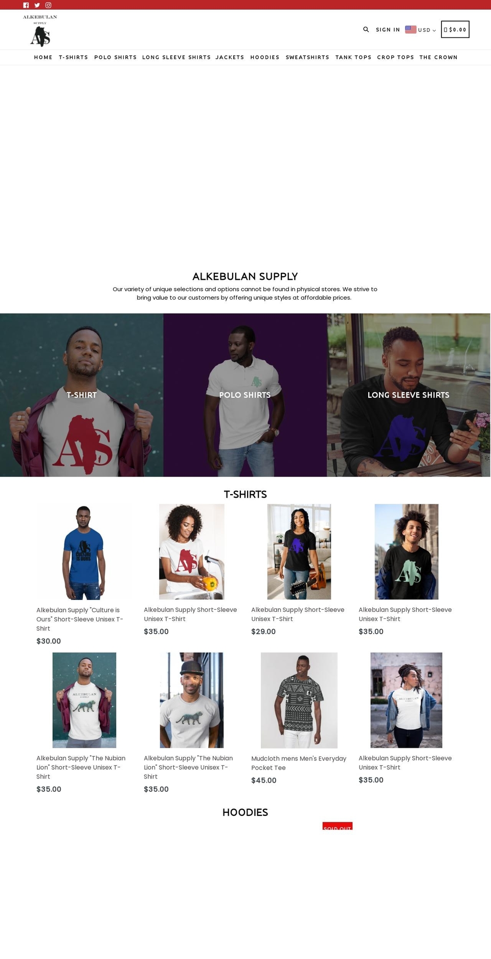 alkebulansupply.com shopify website screenshot