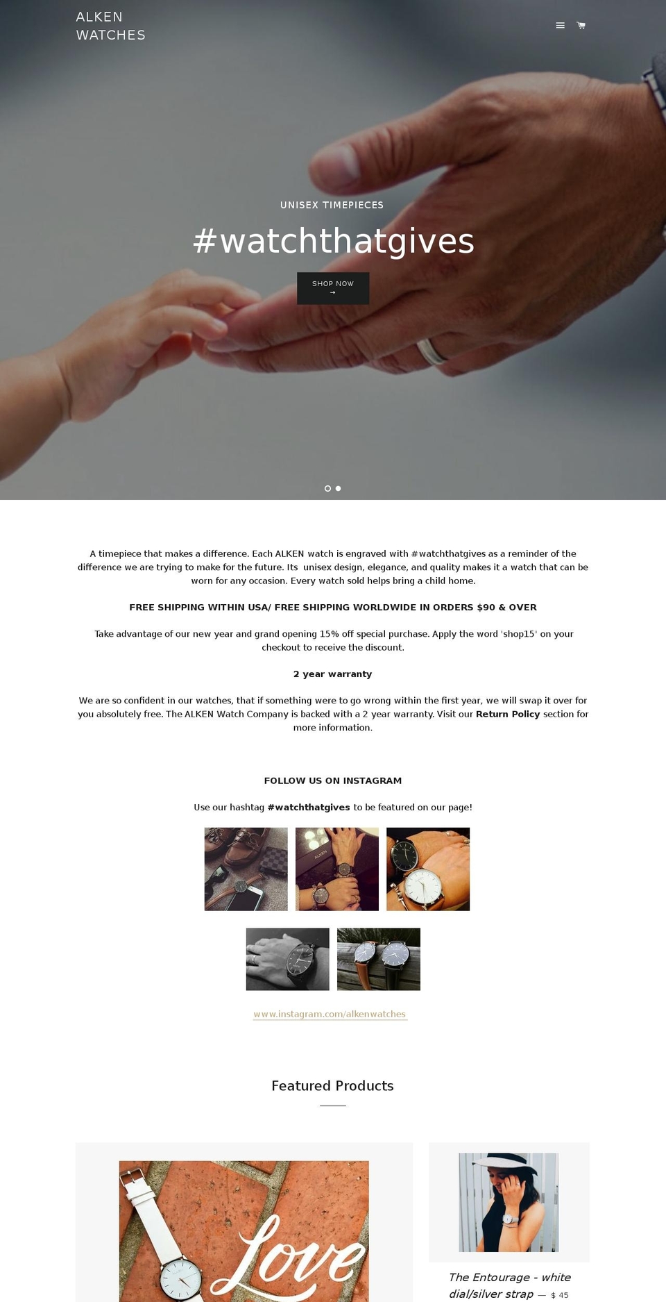 alkenwatches.com shopify website screenshot