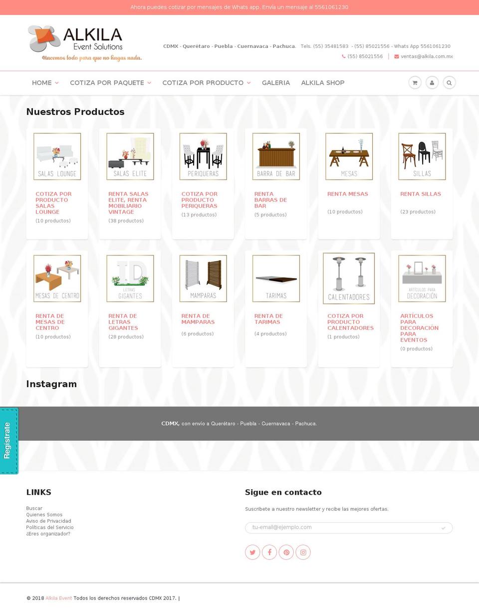 alkilaevent.mx shopify website screenshot