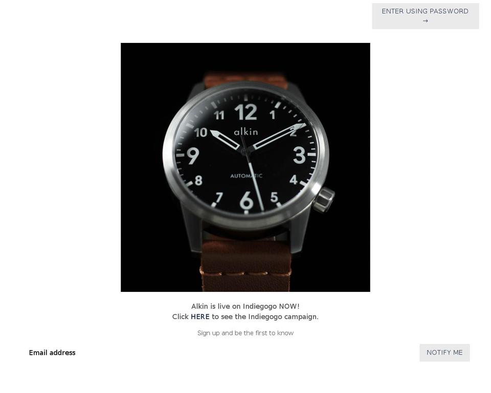 alkinwatches.com — Shopify storefront screenshot