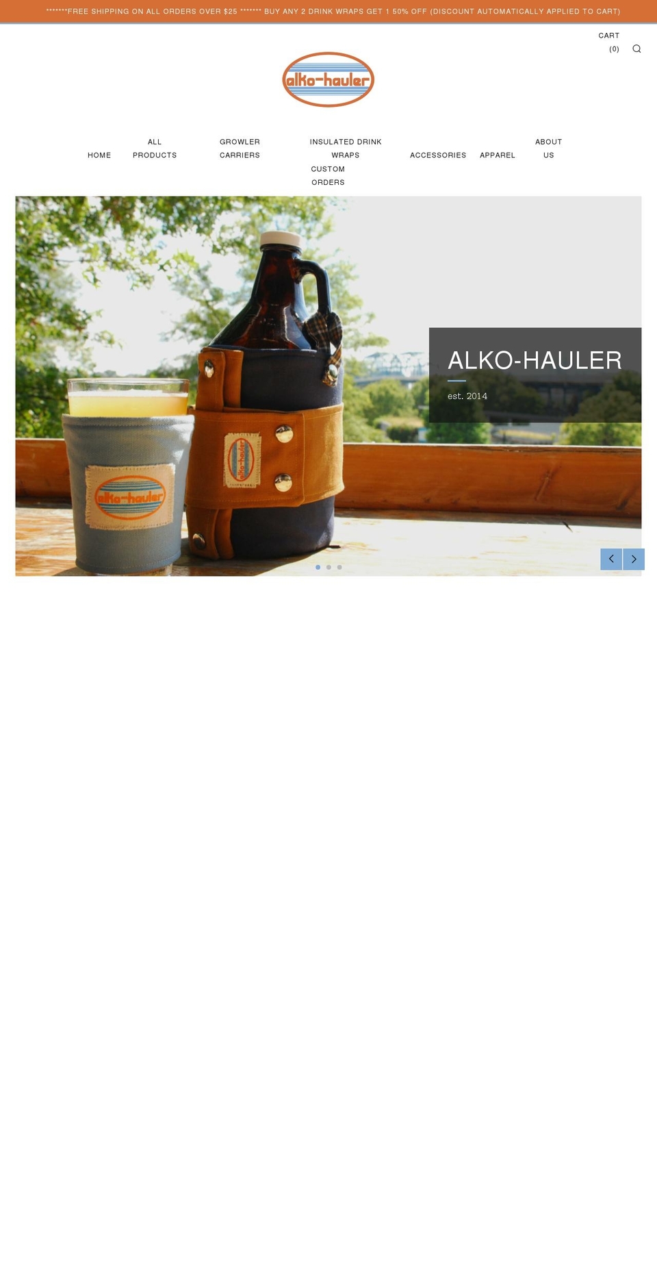 alkohauler.com shopify website screenshot