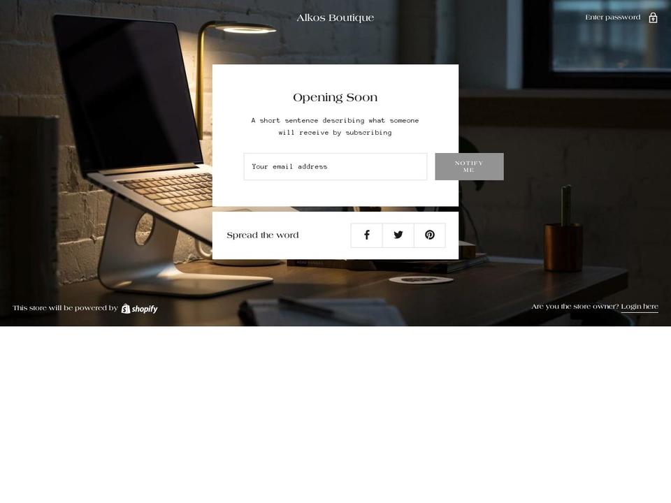 alkosboutique.com — Shopify storefront screenshot