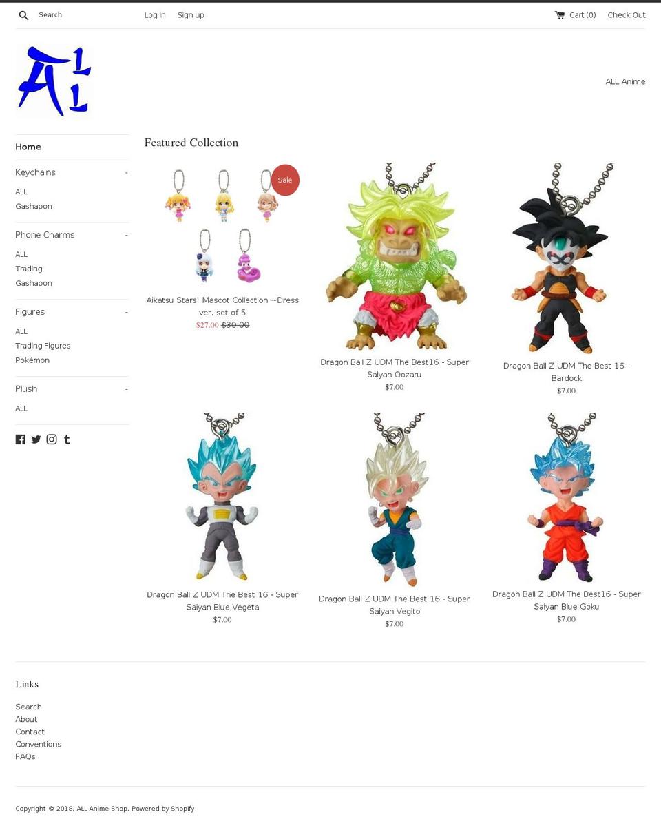 all-anime.com — Shopify storefront screenshot
