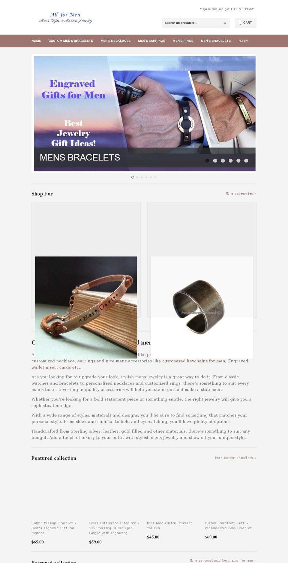 all-for-men.com shopify website screenshot
