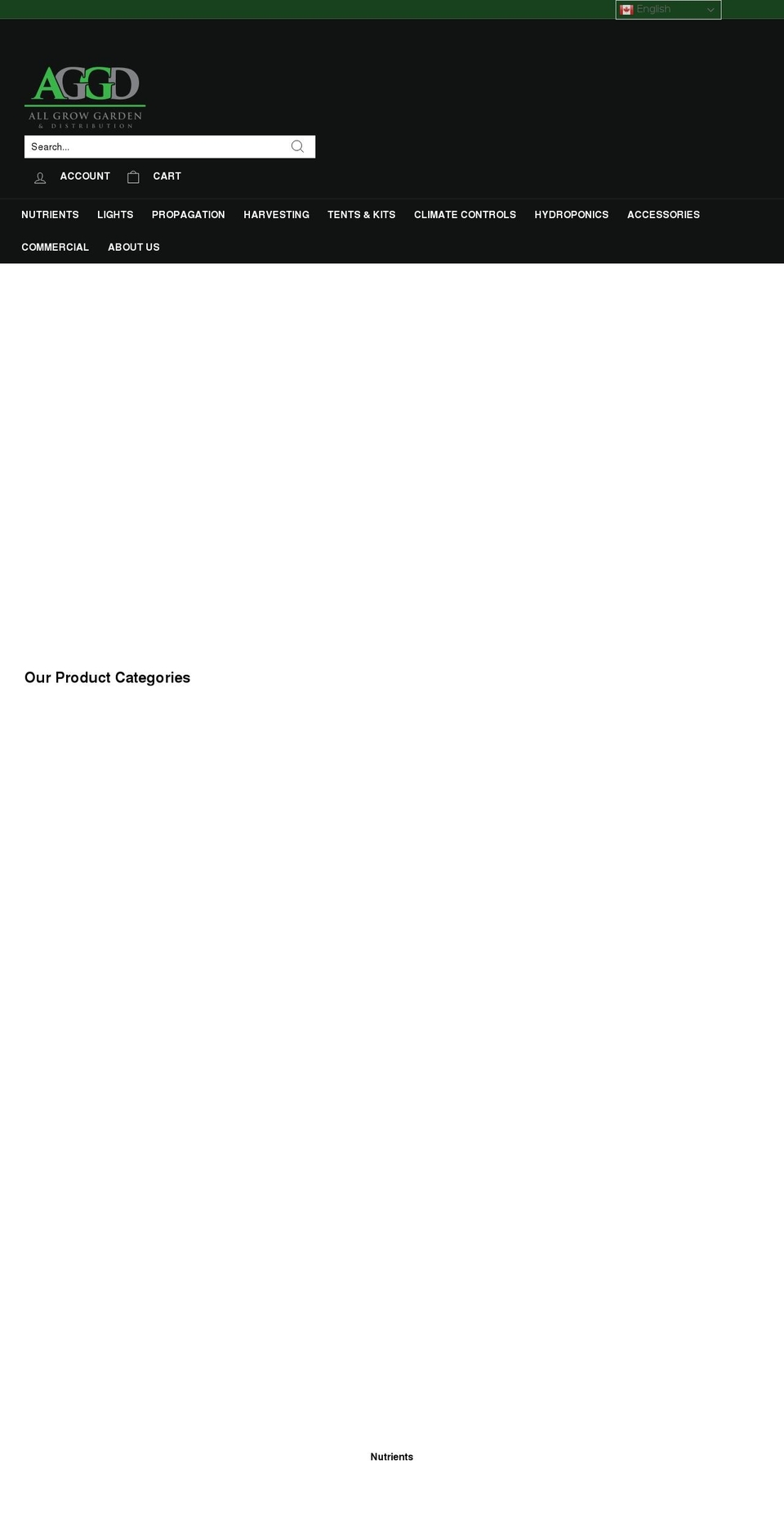 all-grow-garden-distribution.myshopify.com shopify website screenshot