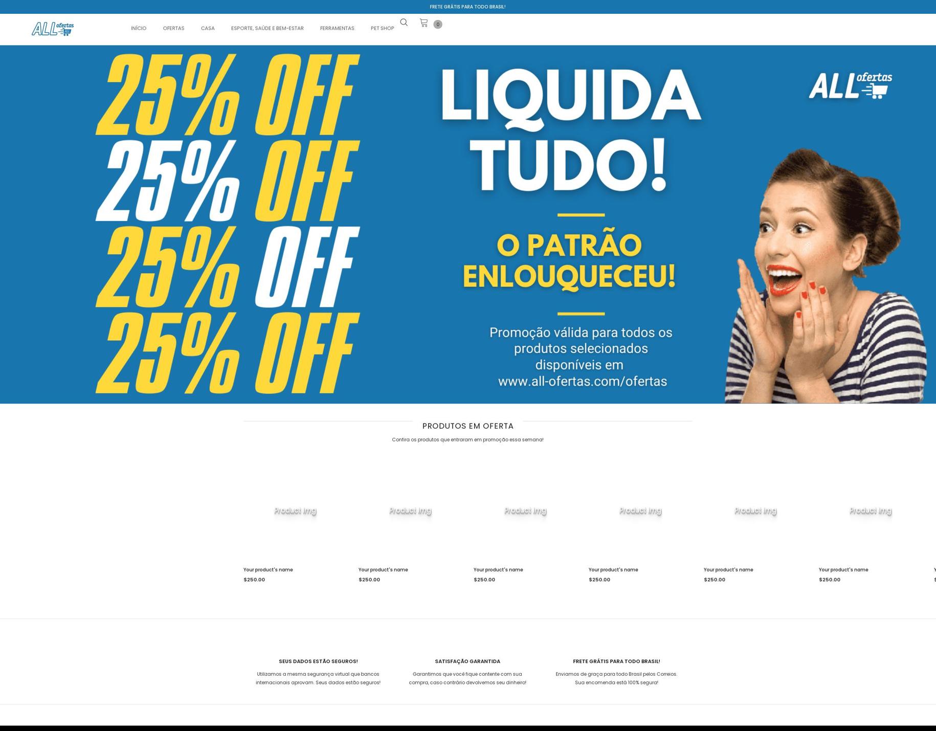 all-ofertas.com shopify website screenshot