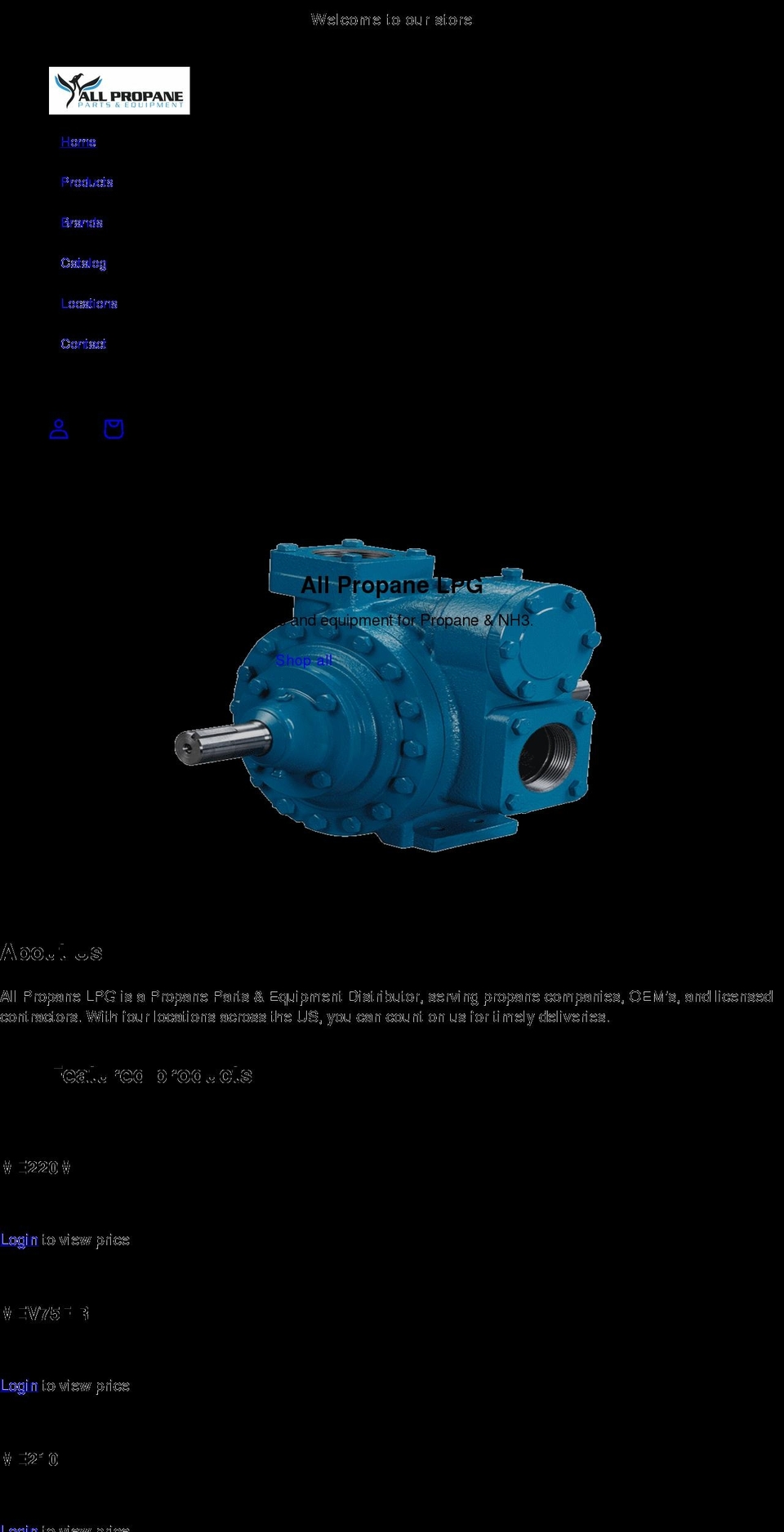 all-propane.com shopify website screenshot