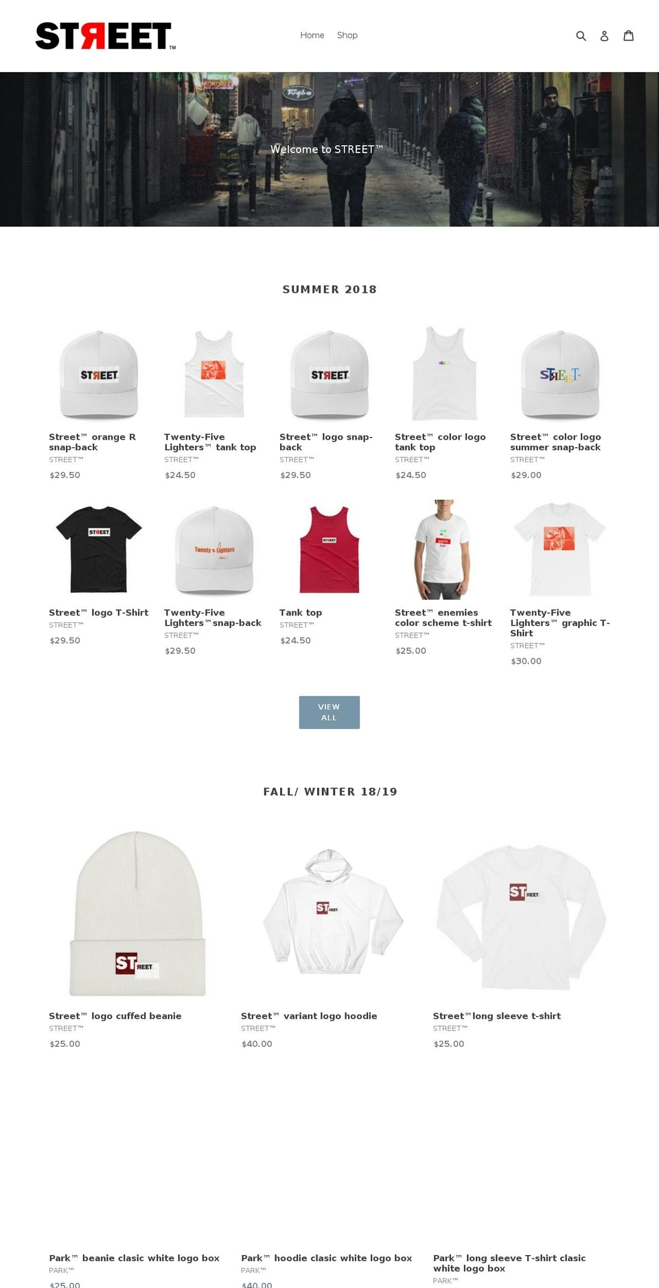 all-street.com shopify website screenshot