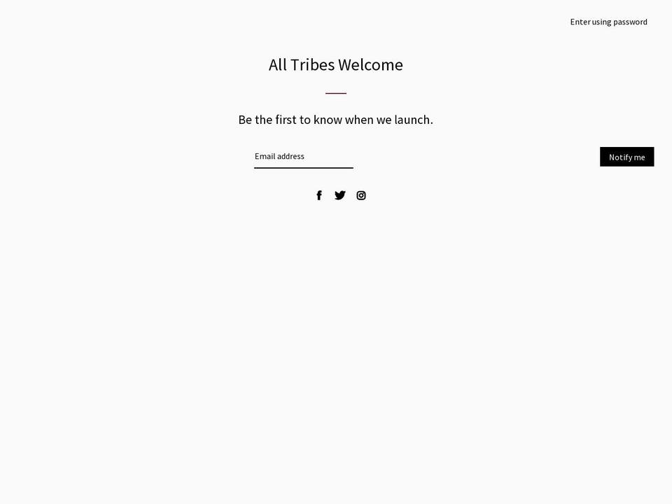 all-tribes-welcome.myshopify.com shopify website screenshot