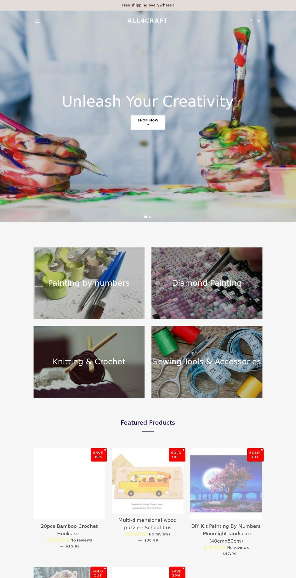 all4craft.net shopify website screenshot