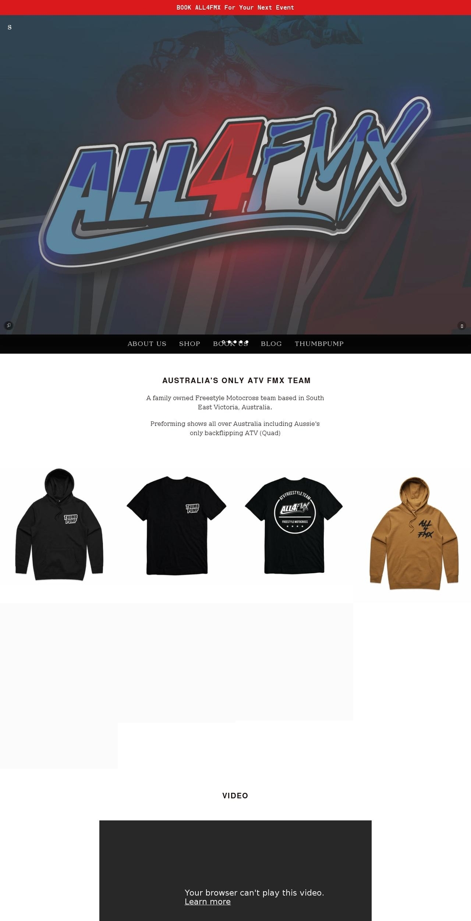 all4fmx.com.au shopify website screenshot