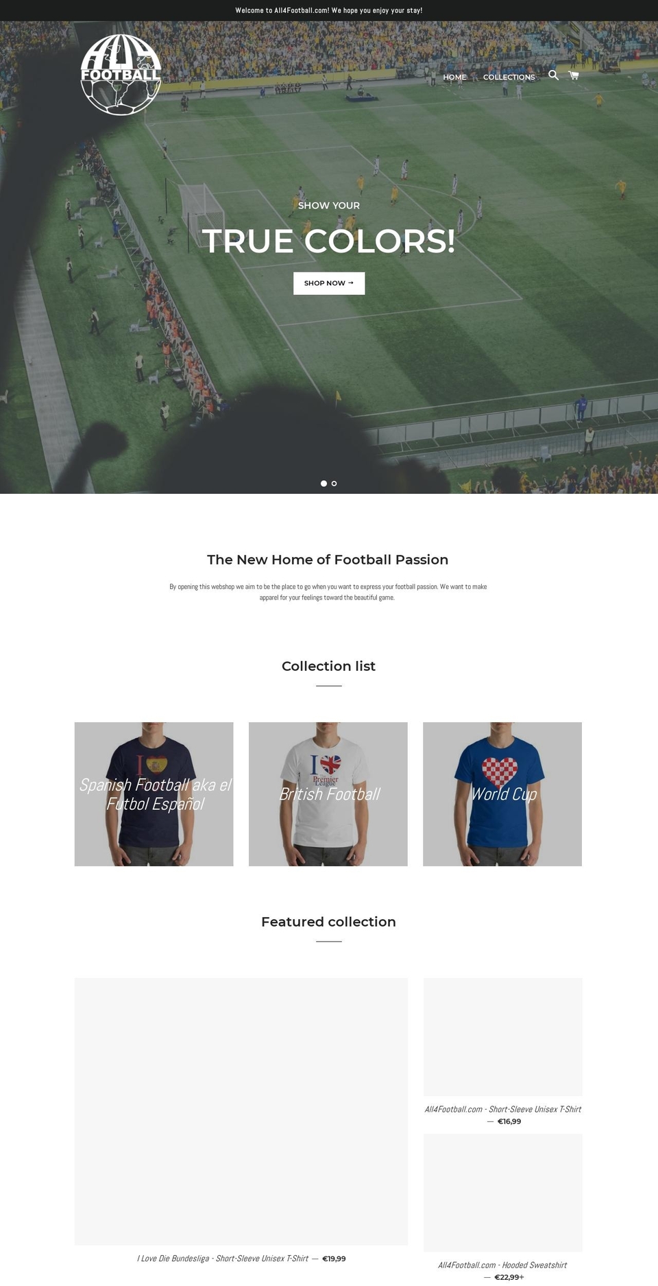 all4football.com — Shopify storefront screenshot