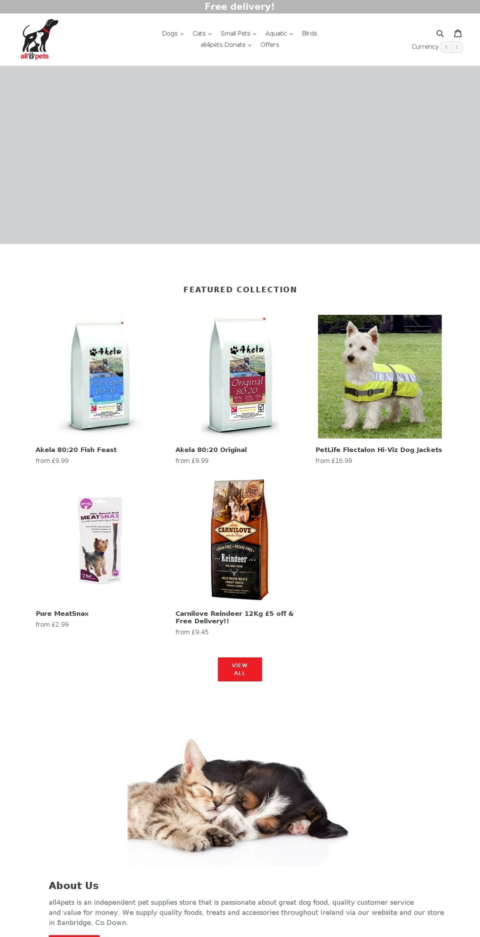 all4petsonline.com shopify website screenshot