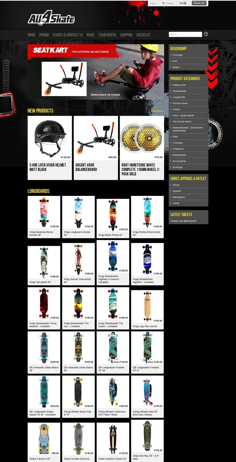 all4skate.be shopify website screenshot