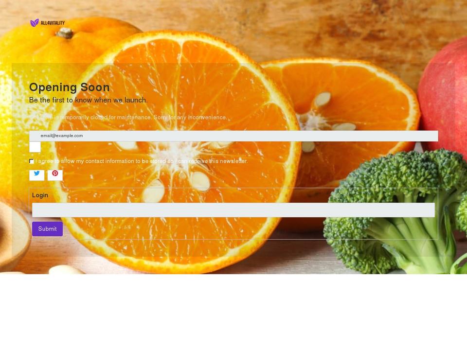 all4vitality.com shopify website screenshot