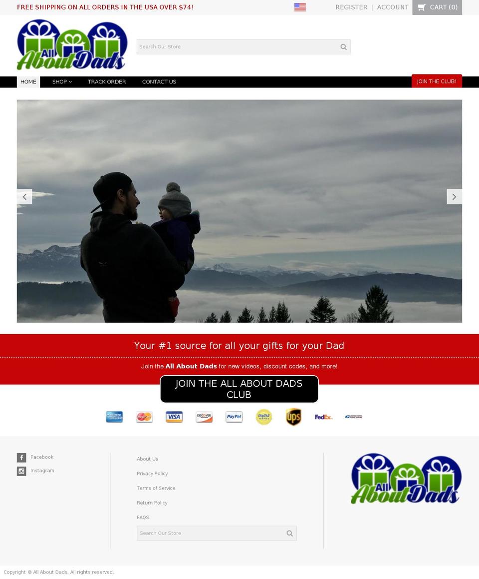 allaboutdads.co shopify website screenshot