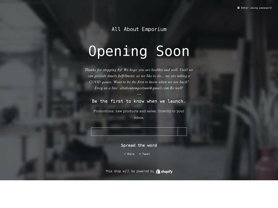 allaboutemporium.com shopify website screenshot