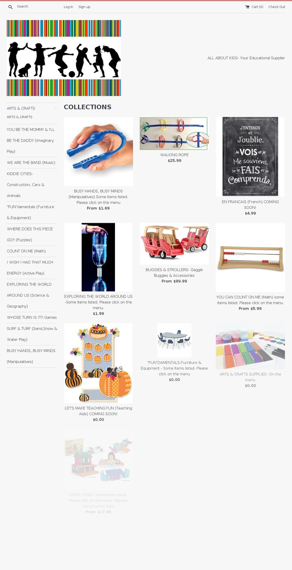 allaboutkids.store shopify website screenshot