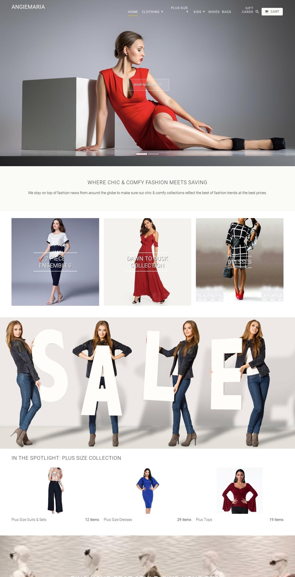 ANGIEMARIA WEAR Shopify theme site example allaboutsavvy.com