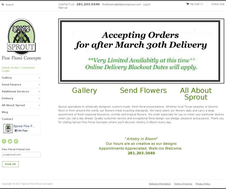 allaboutsprout.com shopify website screenshot