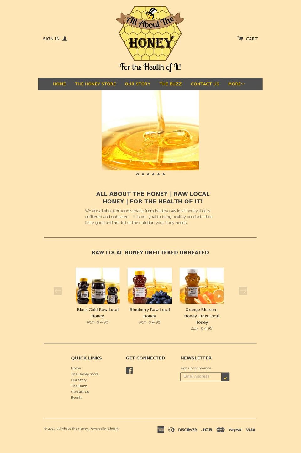 allaboutthehoney.com shopify website screenshot