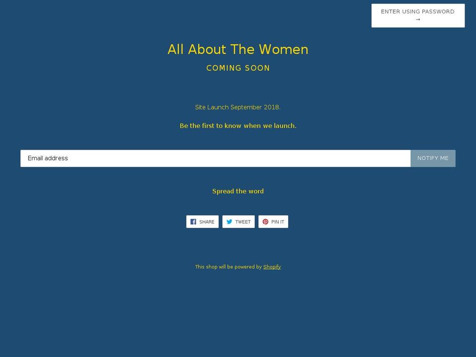 allaboutthewomen.com — Shopify storefront screenshot