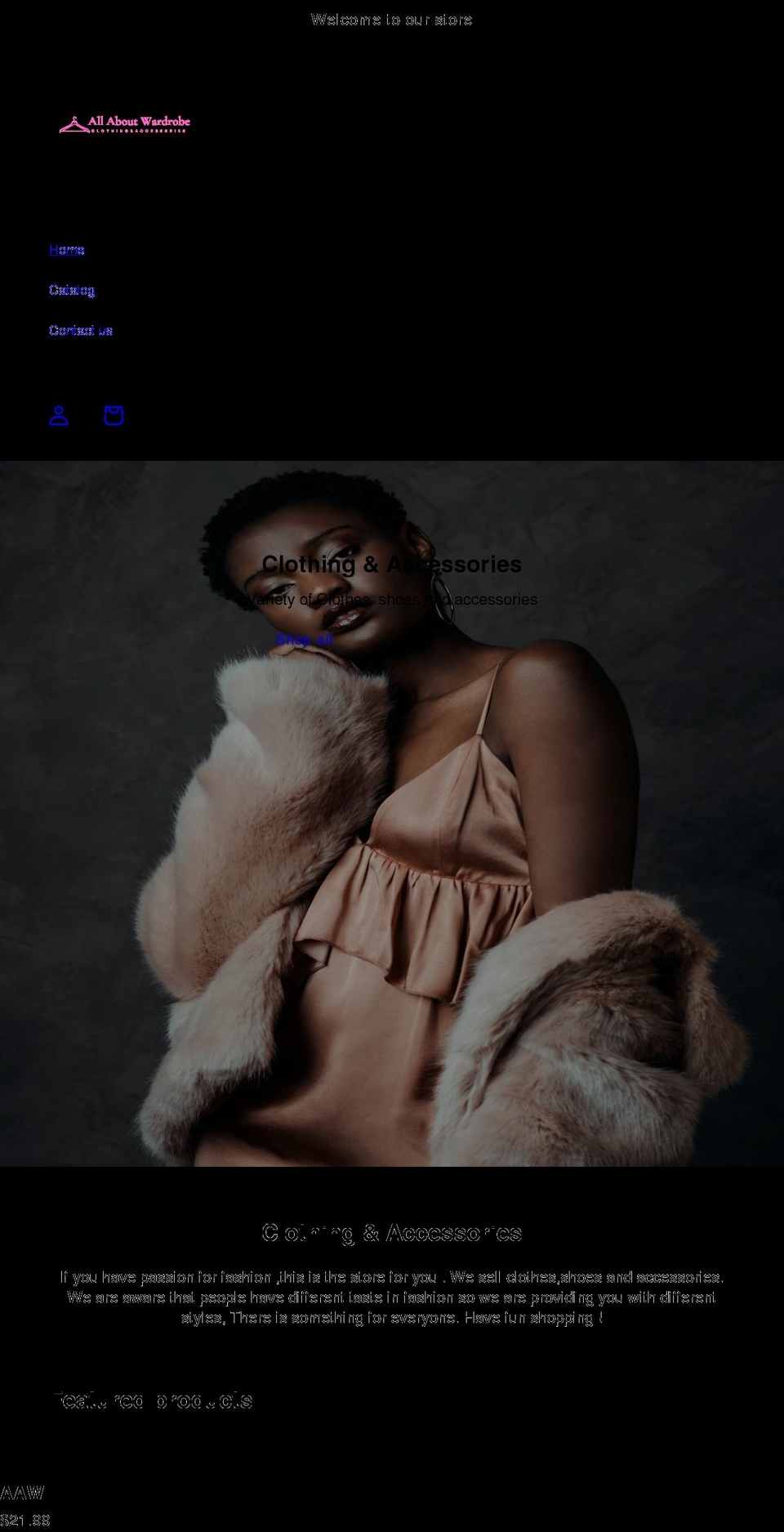 allaboutwardrobe.com shopify website screenshot