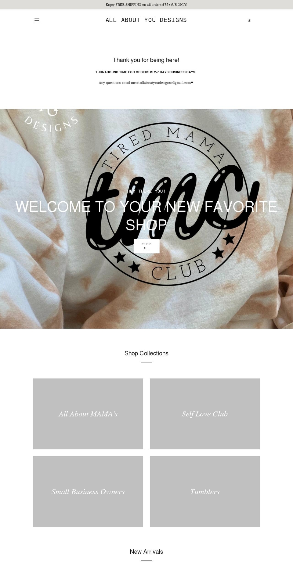 allaboutyoudesigns.com shopify website screenshot