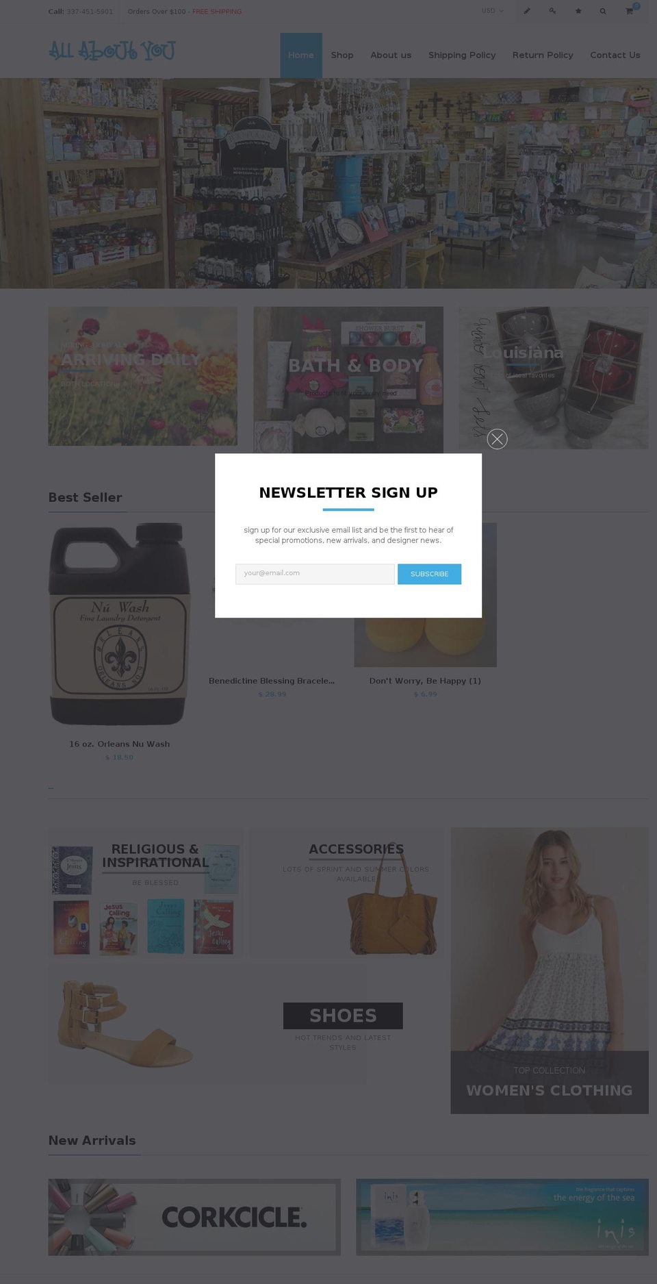 allaboutyougift.com shopify website screenshot