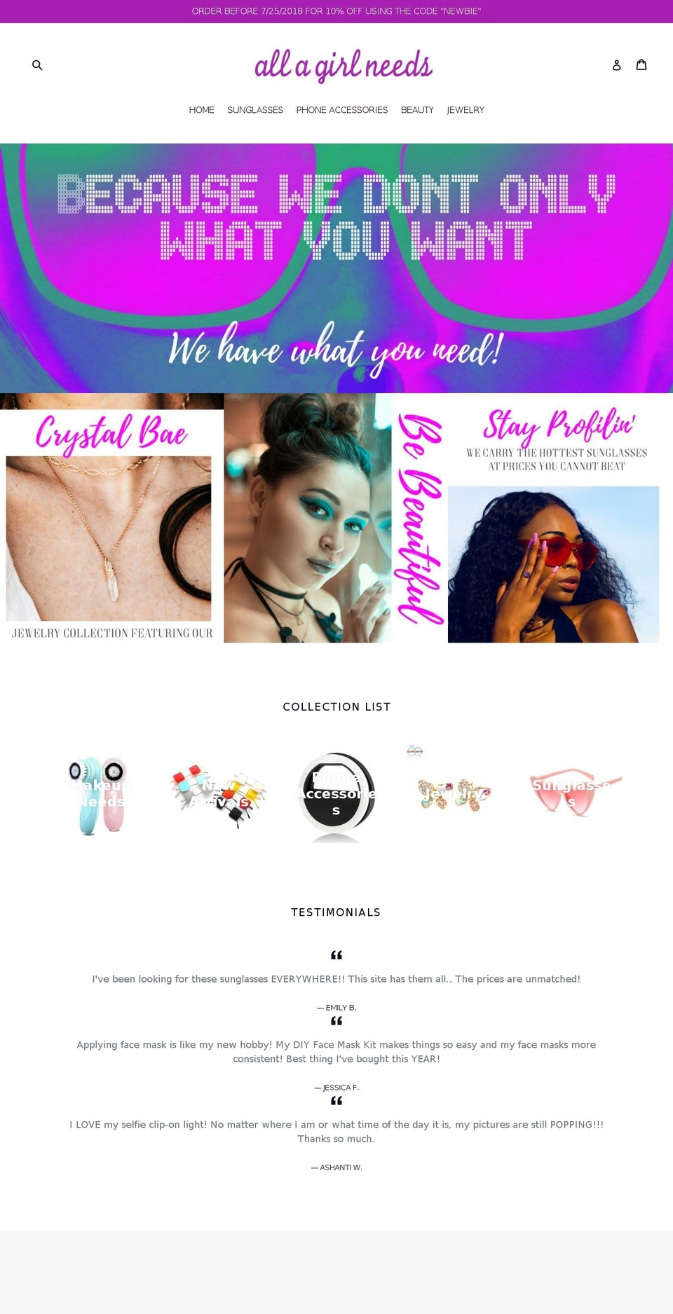 allagirlneeds.net shopify website screenshot