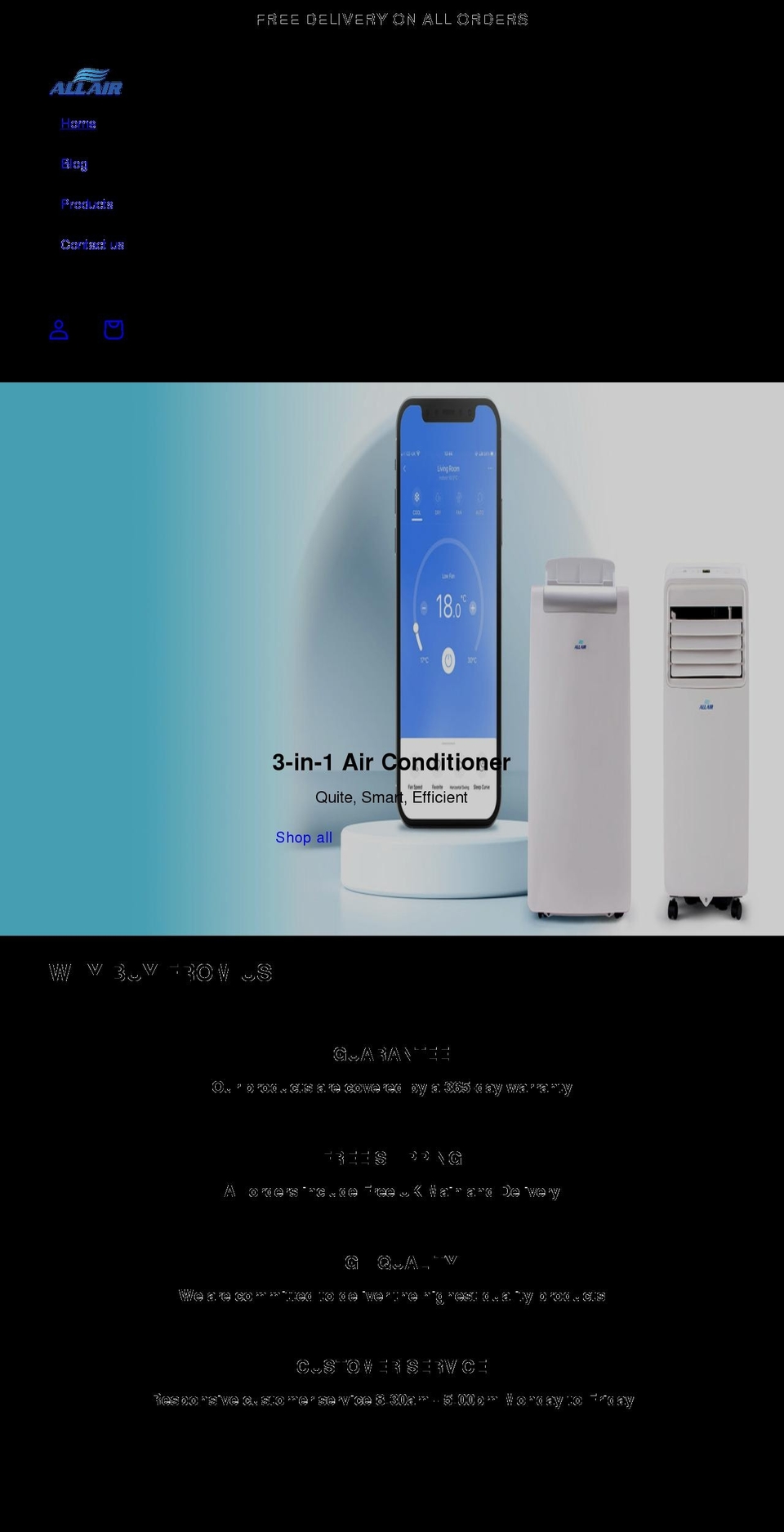 allair.co.uk shopify website screenshot