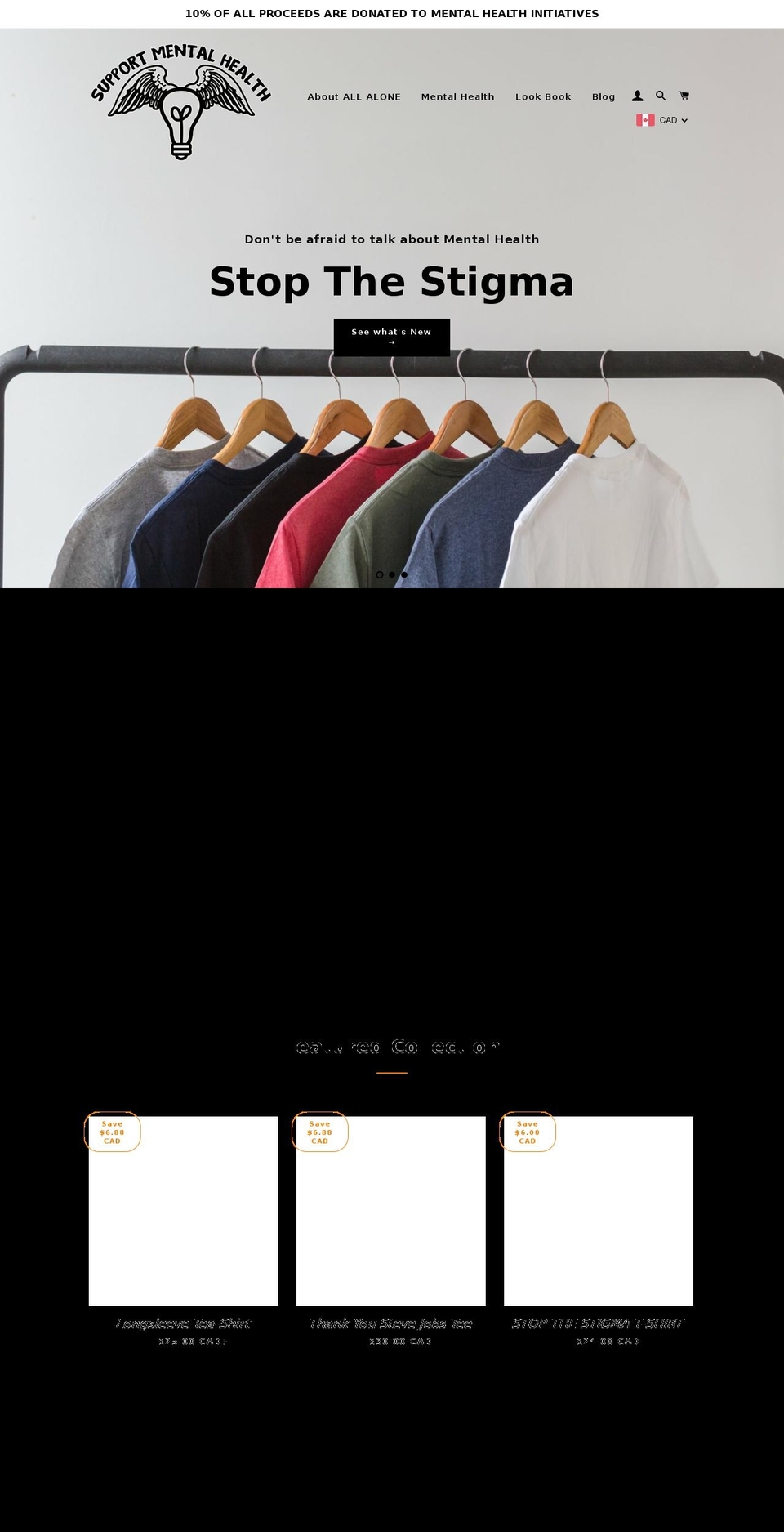 allaloneapparel.com shopify website screenshot