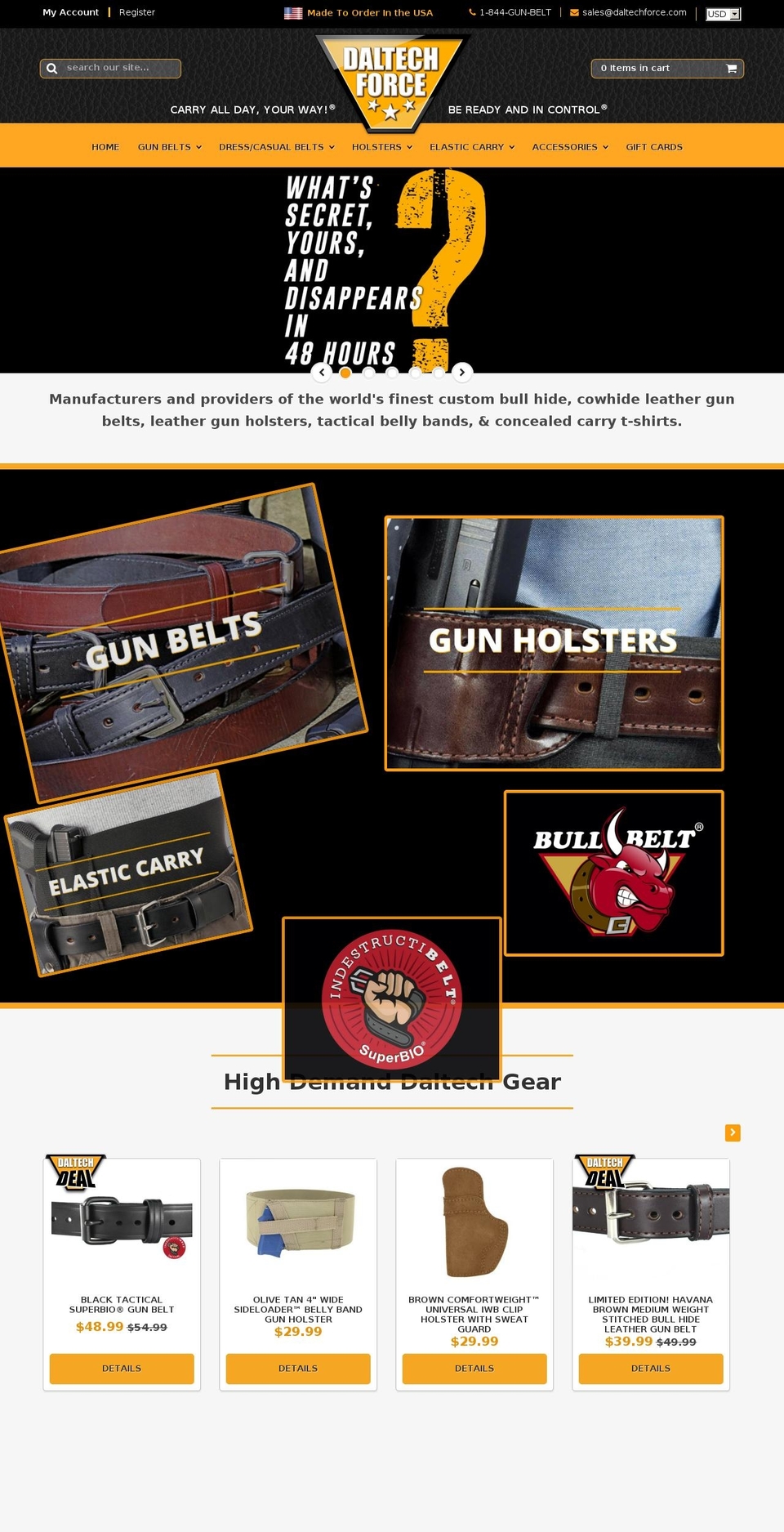 allamericangunbelts.com shopify website screenshot