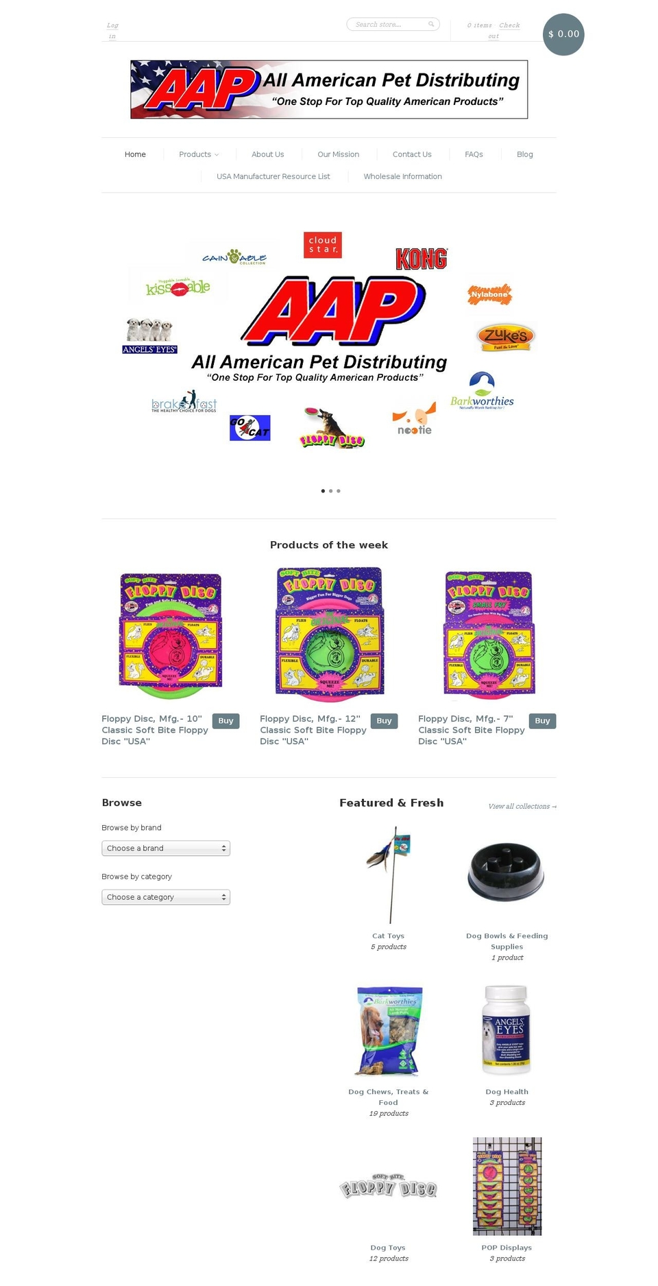 allamericanpetdistributing.com shopify website screenshot
