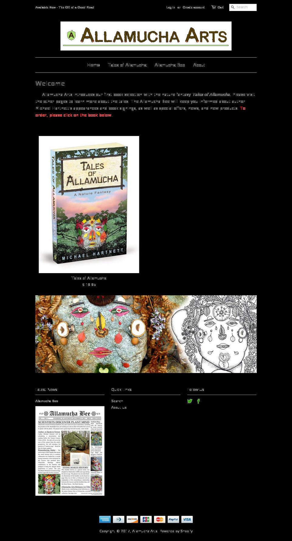 allamuchaarts.com shopify website screenshot