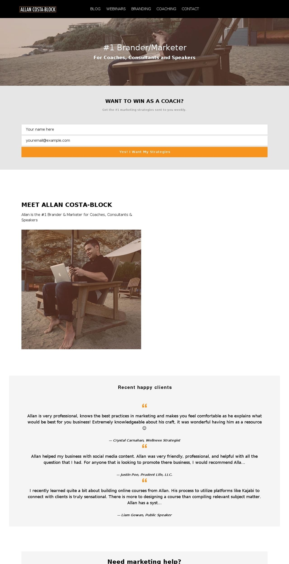 allancostablock.com — Shopify storefront screenshot