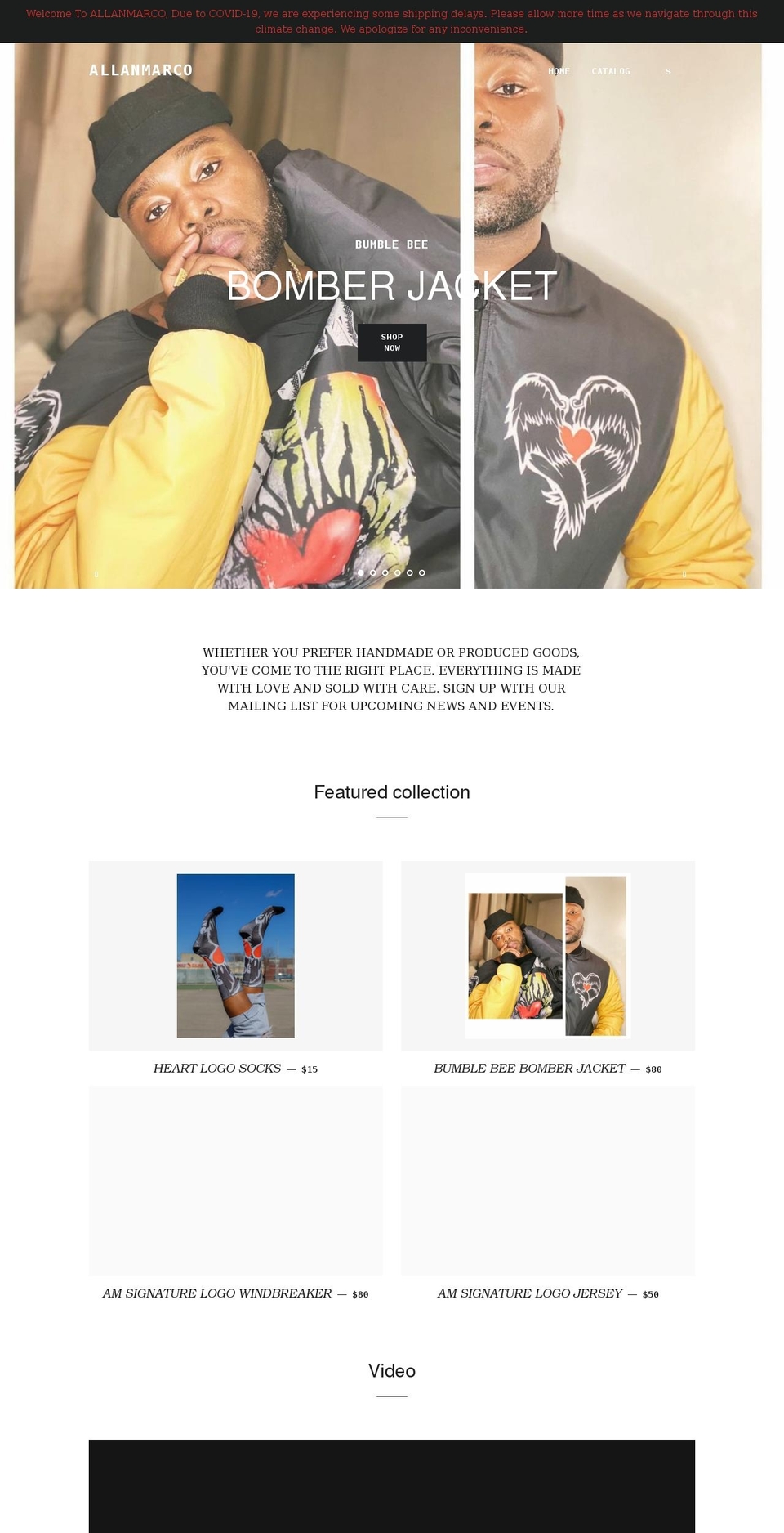 allanmarco.com shopify website screenshot