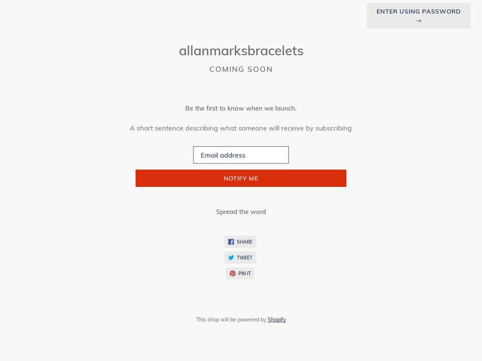 allanmarks.com — Shopify storefront screenshot